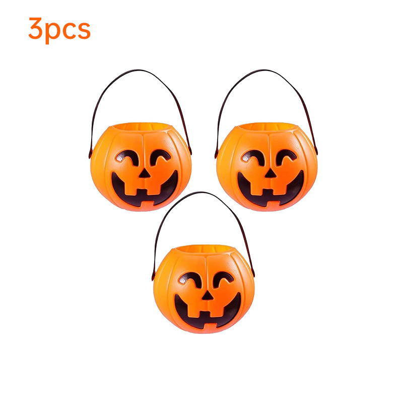 3 Pack 7 Inch Halloween Pumpkin Buckets