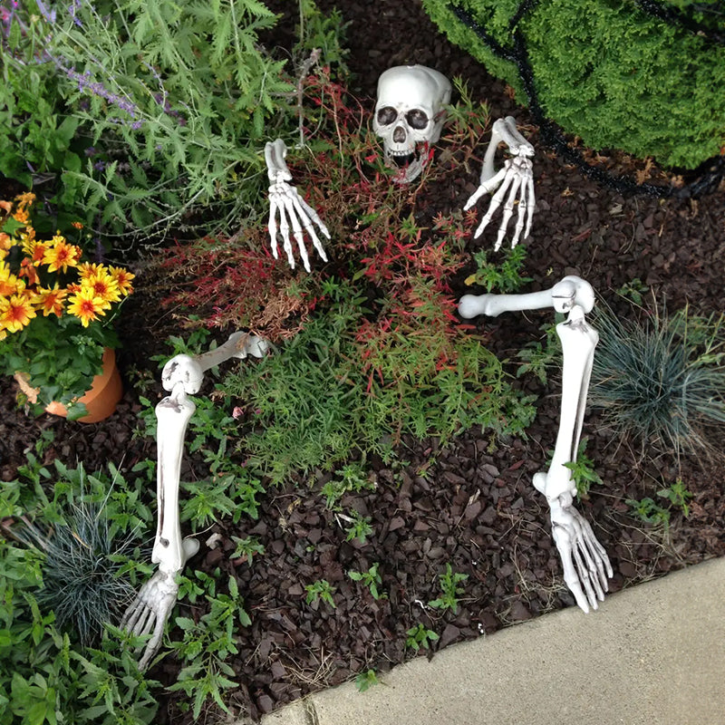 Realistic Skull & Skeleton Stake For Halloween