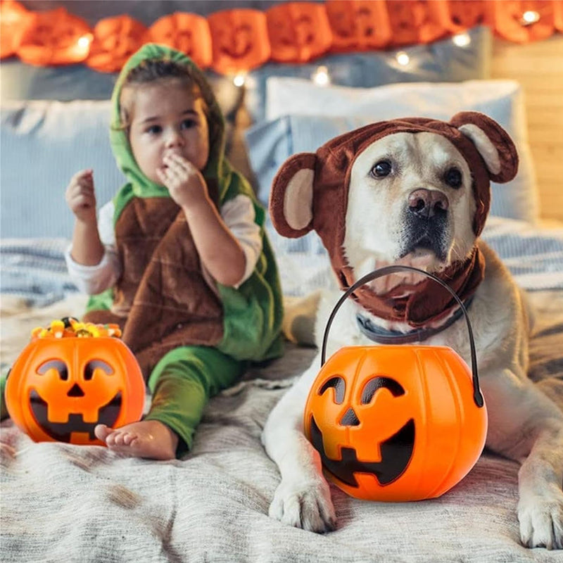 3 Pack 7 Inch Halloween Pumpkin Buckets