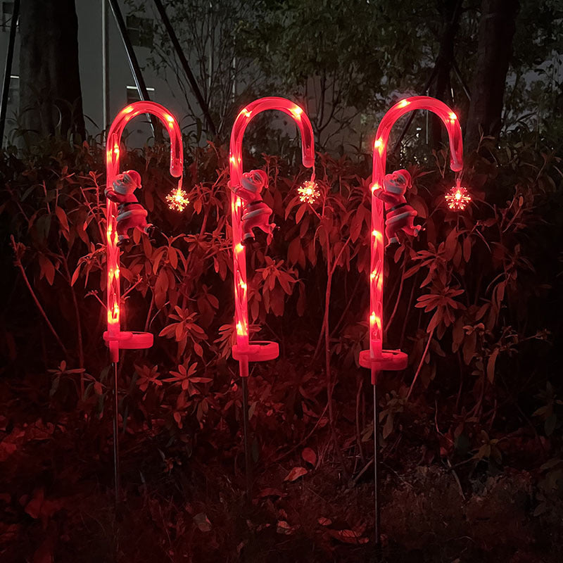 Solar Lawn Candy Cane Decoration Lights 2Pcs