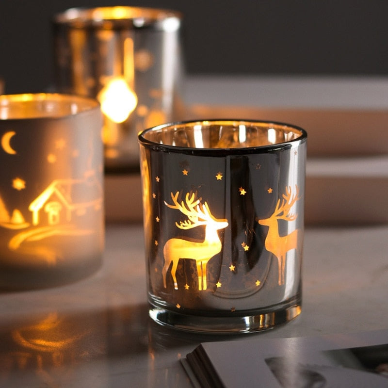 Silver Deer Candle Holder