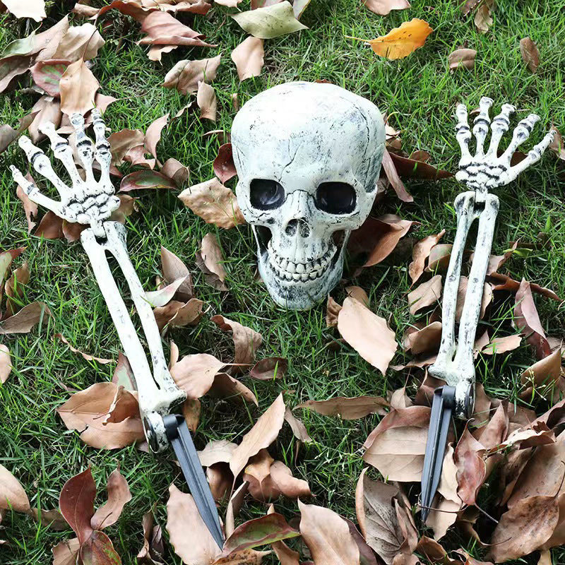 Realistic Skull & Skeleton Stake For Halloween