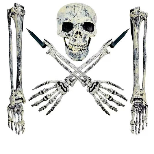 Realistic Skull & Skeleton Stake For Halloween