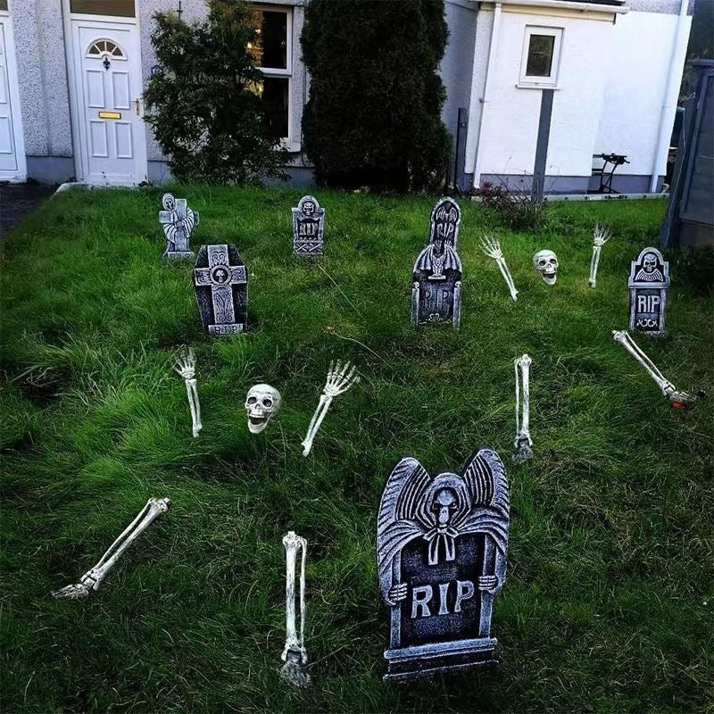 Realistic Skull & Skeleton Stake For Halloween