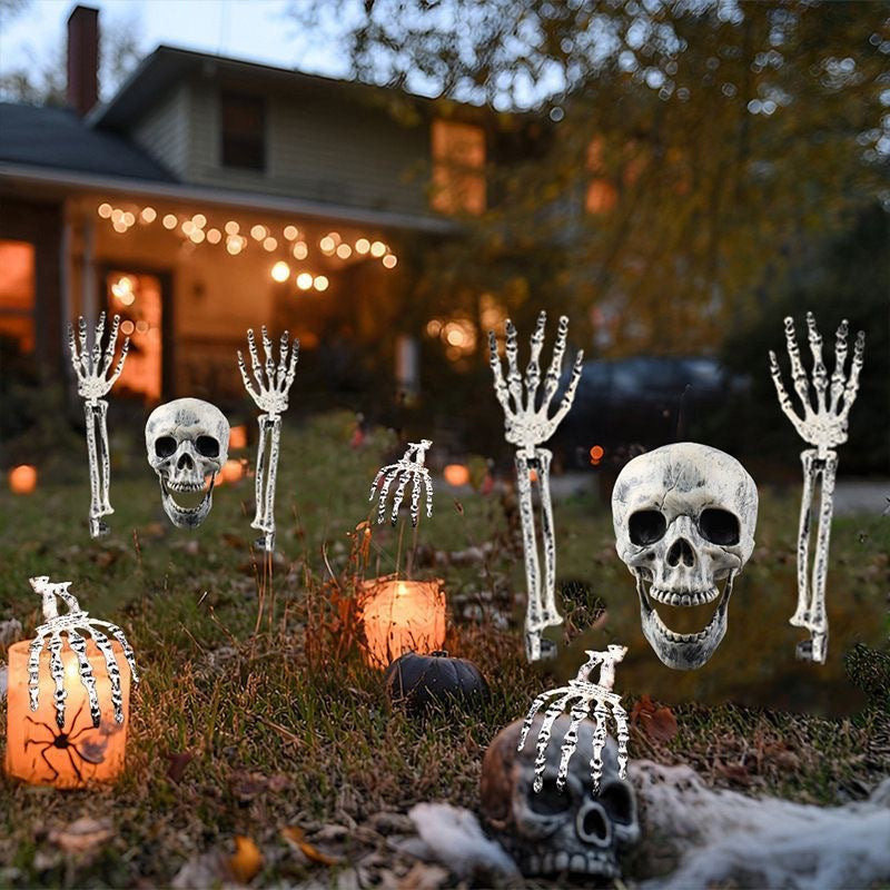 Realistic Skull & Skeleton Stake For Halloween