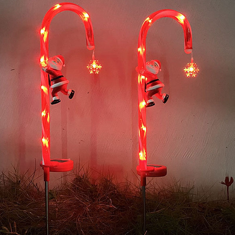 Solar Lawn Candy Cane Decoration Lights 2Pcs