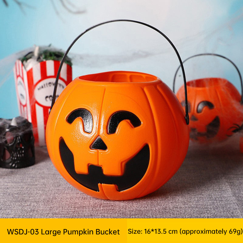 3 Pack 7 Inch Halloween Pumpkin Buckets