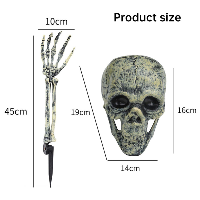 Realistic Skull & Skeleton Stake For Halloween