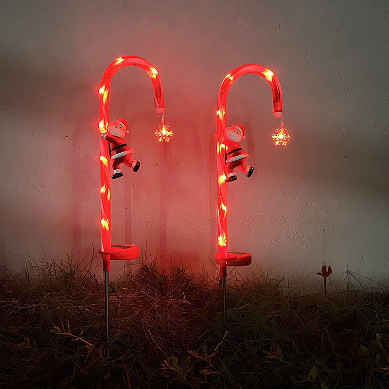 Solar Lawn Candy Cane Decoration Lights 2Pcs